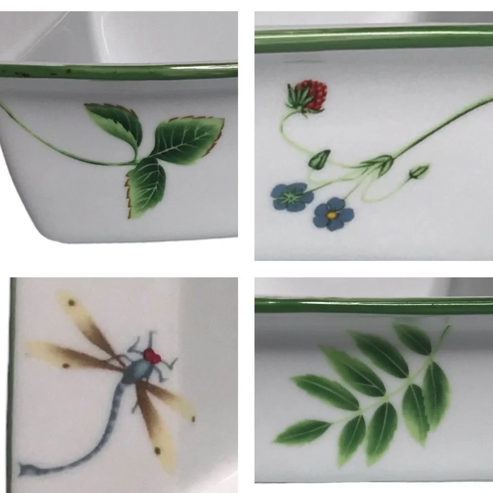 Wild Garden Floral Baking Dish Presentable Ovenware Loaf Pan Christmas Dragonfly
